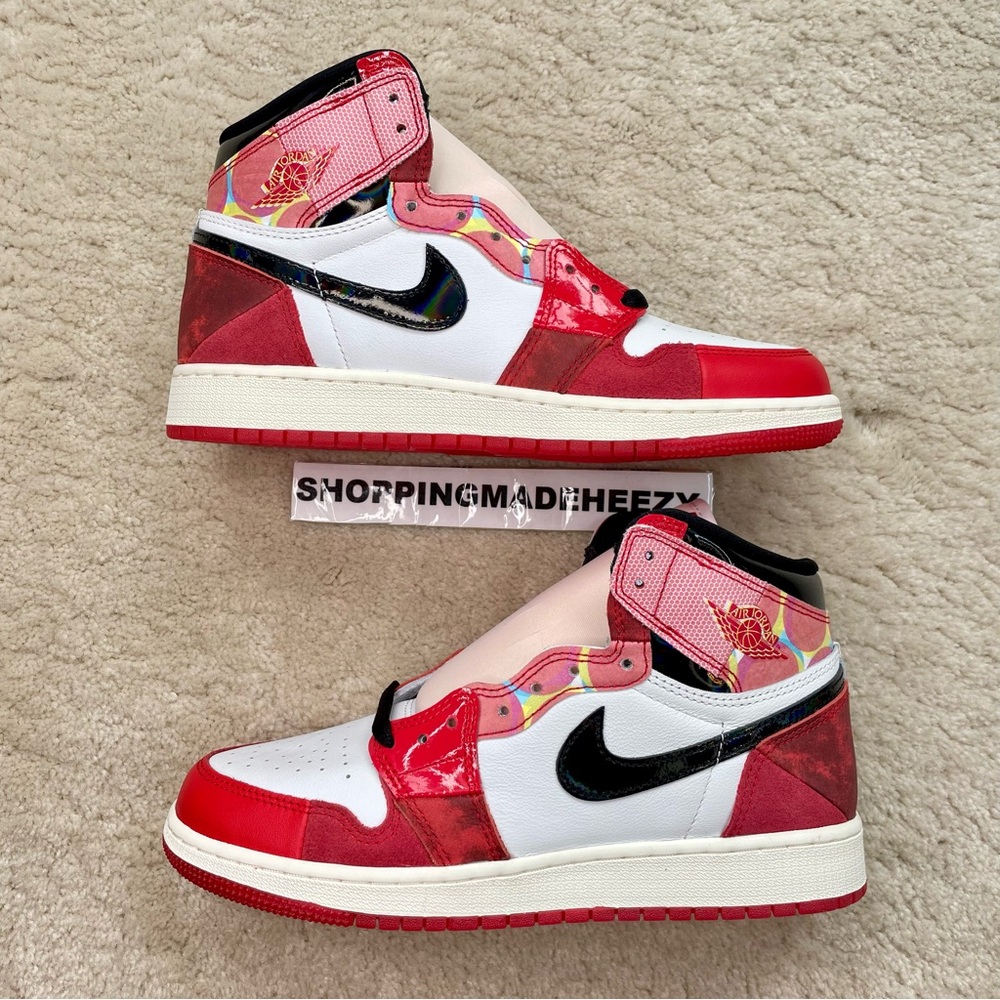 [US 7Y] SPIDERMAN x NIKE AIR JORDAN 1 AJ1 High OG Spider-Verse Marvel Shoes Red